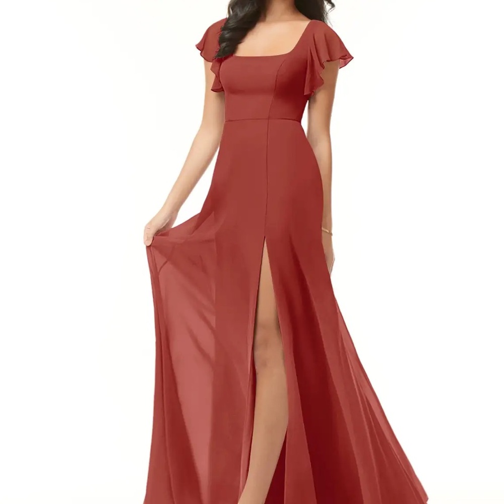 Azazie Bondi Dress - Terracotta - Size 8